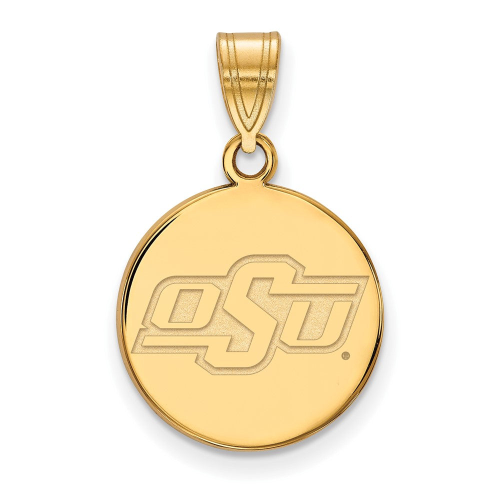 14K Gelbgold Logoart Oklahoma State University O S U Klein Plättchen Anhänger