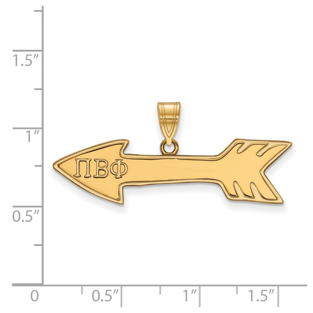 Vergoldet Sterlingsilber Logoart Pi Beta Phi Sorority Symbol Mittel Anhänger