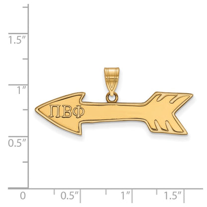 Vergoldet Sterlingsilber Logoart Pi Beta Phi Sorority Symbol Mittel Anhänger