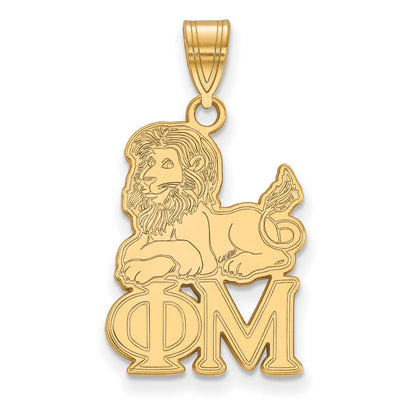 Vergoldet Sterlingsilber Logoart Phi Mu Sorority Symbol Mittel Anhänger