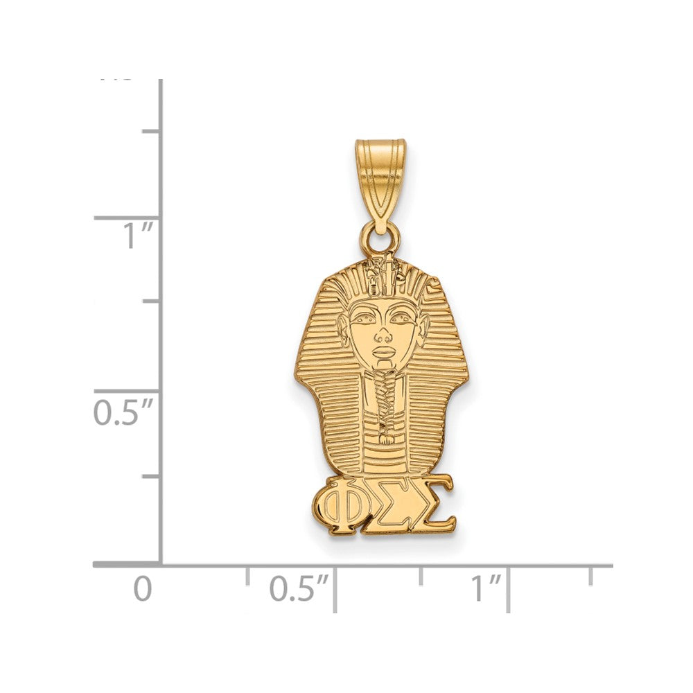 Vergoldet Sterlingsilber Logoart Phi Sigma Sorority Symbol Mittel Anhänger