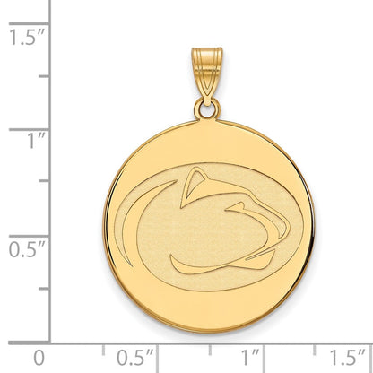 Vergoldet Sterlingsilber Logoart Penn State University Löwe Extra Groß Plättchen Anhänger