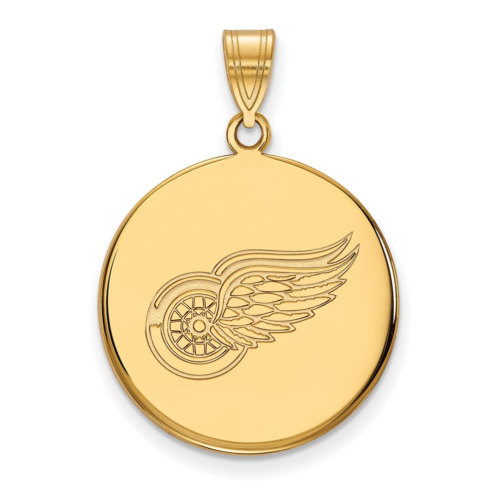 Vergoldet Sterlingsilber Nhl Logoart Detroit Rot Flügel Groß Plättchen Anhänger