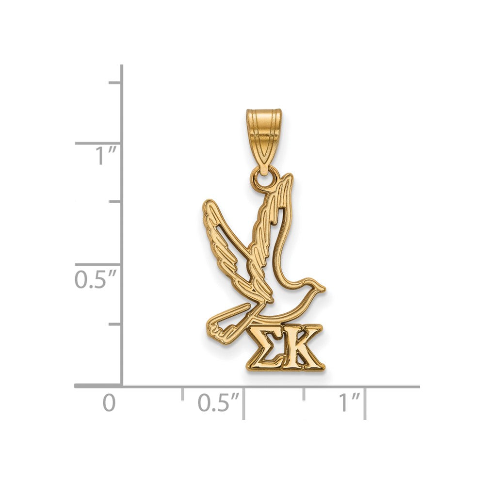 Vergoldet Sterlingsilber Logoart Sigma Kappa Sorority Symbol Mittel Anhänger