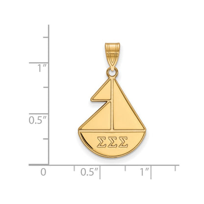 Vergoldet Sterlingsilber Logoart Sigma Sorority Symbol Mittel Anhänger