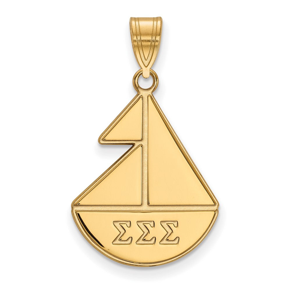 Vergoldet Sterlingsilber Logoart Sigma Sorority Symbol Mittel Anhänger