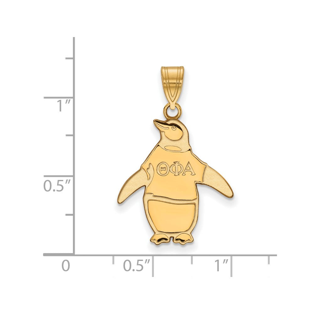 Vergoldet Sterlingsilber Logoart Theta Phi Alpha Sorority Symbol Mittel Anhänger