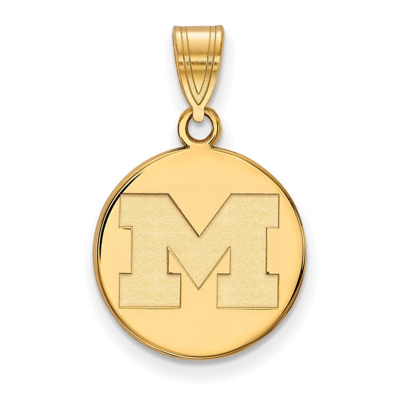 14K Gelbgold Logoart University Of Michigan Buchstabe M Mittel Plättchen Anhänger