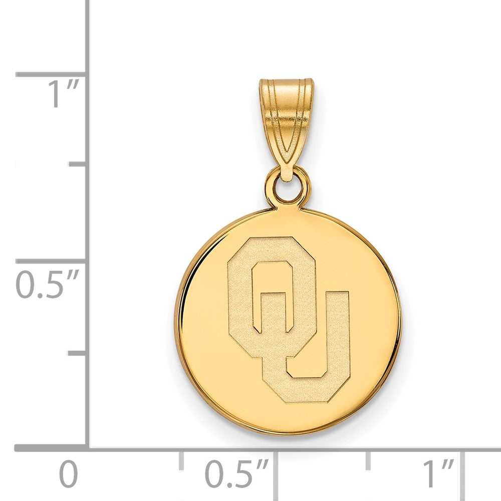 Vergoldet Sterlingsilber Logoart University Of Oklahoma O U Mittel Plättchen Anhänger