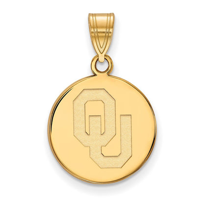 Vergoldet Sterlingsilber Logoart University Of Oklahoma O U Mittel Plättchen Anhänger