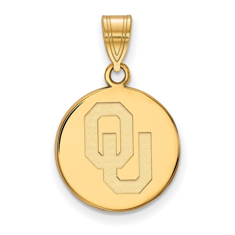 10K Gelbgold Logoart University Of Oklahoma O U Mittel Plättchen Anhänger