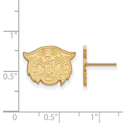 Vergoldet Sterlingsilber Logoart Villanova University Wildkatze Klein Ohrstecker