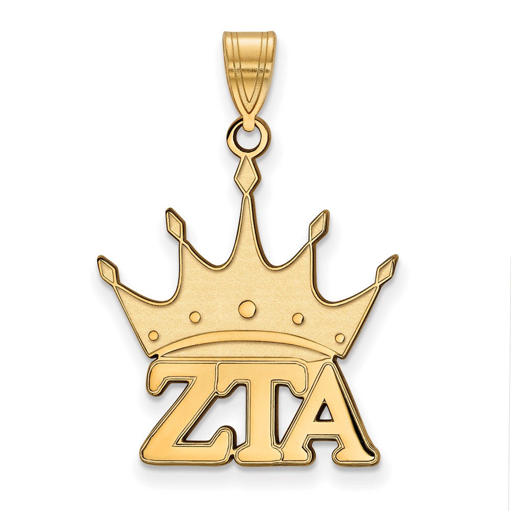 Vergoldet Sterlingsilber Logoart Zeta Tau Alpha Sorority Symbol Mittel Anhänger