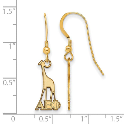 Vergoldet Sterlingsilber Logoart Alpha Epsilon Phi Sorority Symbol Klein Hängend Draht Ohrringe