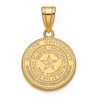 Vergoldet Sterlingsilber Logoart Baylor University Mittel Wappen Anhänger