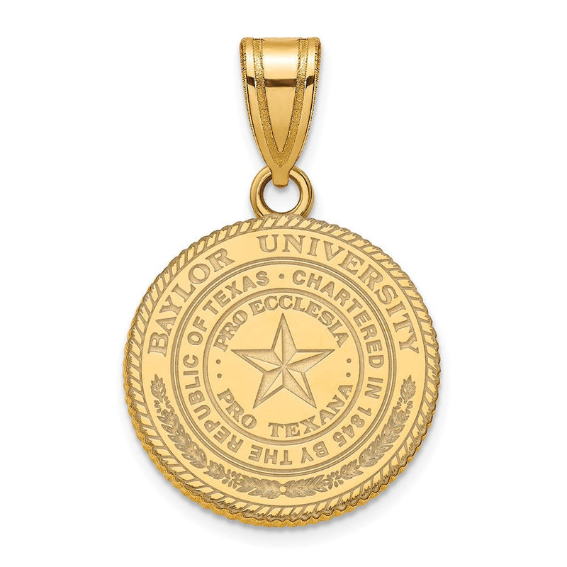 Vergoldet Sterlingsilber Logoart Baylor University Mittel Wappen Anhänger