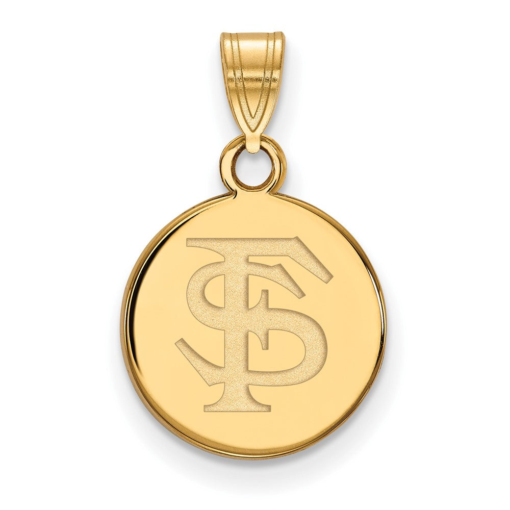 Vergoldet Sterlingsilber Logoart Florida State University F S Klein Plättchen Anhänger