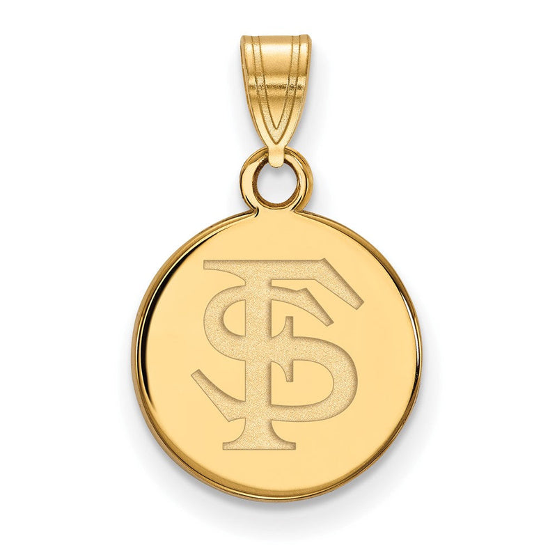 10K Gelbgold Logoart Florida State University F S Klein Plättchen Anhänger
