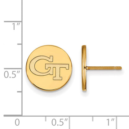 Vergoldet Sterlingsilber Logoart Georgia Institut Of Technologie G T Klein Plättchen Ohrstecker