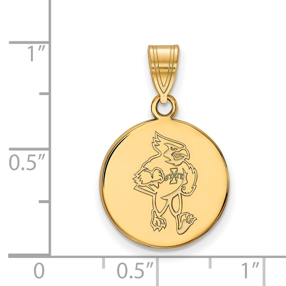 Vergoldet Sterlingsilber Logoart Iowa State University Cardinal Mittel Plättchen Anhänger