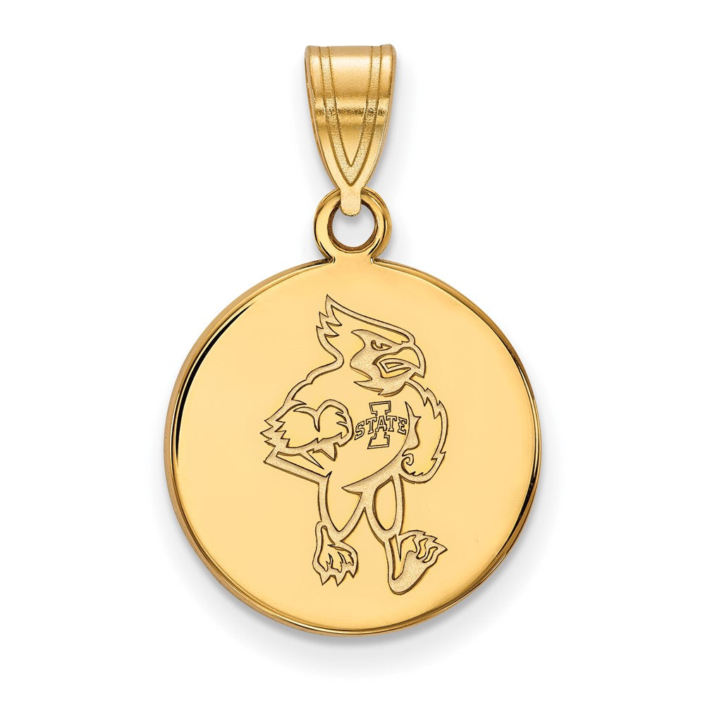 Vergoldet Sterlingsilber Logoart Iowa State University Cardinal Mittel Plättchen Anhänger