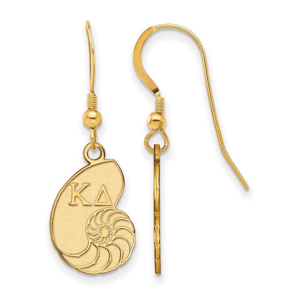 Vergoldet Sterlingsilber Logoart Kappa Delta Sorority Symbol Klein Hängend Draht Ohrringe
