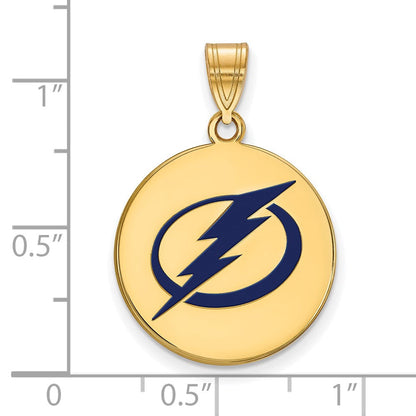 Vergoldet Sterlingsilber Nhl Logoart Tampa Bay Blitz Lg Emailliert Plättchen Anhänger