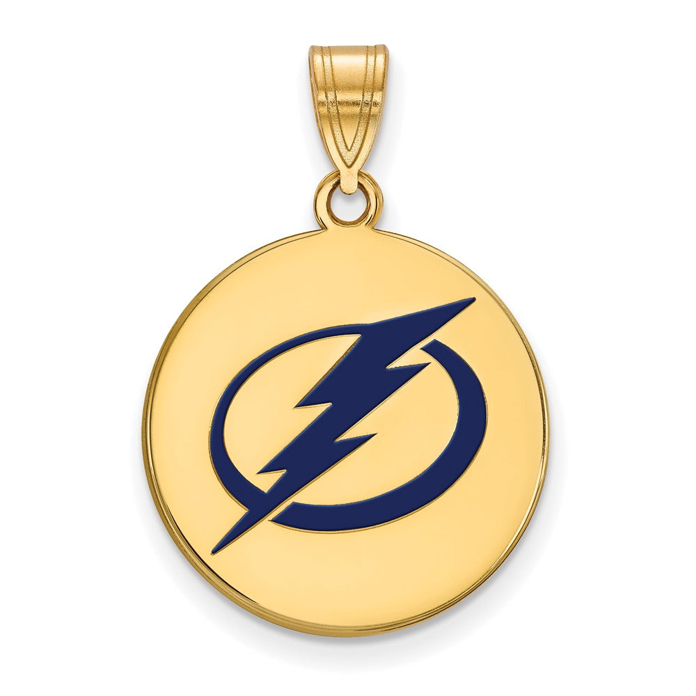 Vergoldet Sterlingsilber Nhl Logoart Tampa Bay Blitz Lg Emailliert Plättchen Anhänger