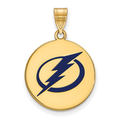 Vergoldet Sterlingsilber Nhl Logoart Tampa Bay Blitz Lg Emailliert Plättchen Anhänger
