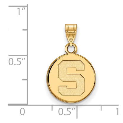 10K Gelbgold Logoart Michigan State University Buchstabe S Klein Plättchen Anhänger