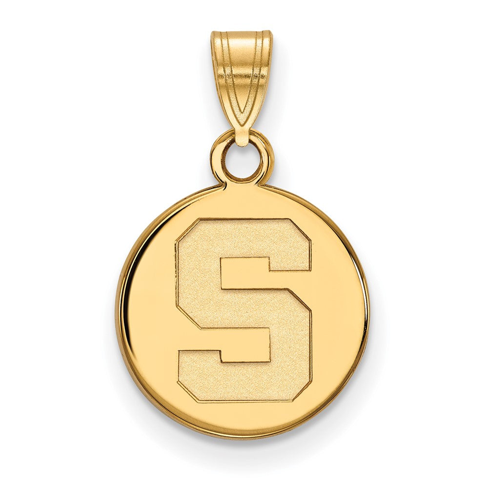 Vergoldet Sterlingsilber Logoart Michigan State University Buchstabe S Klein Plättchen Anhänger