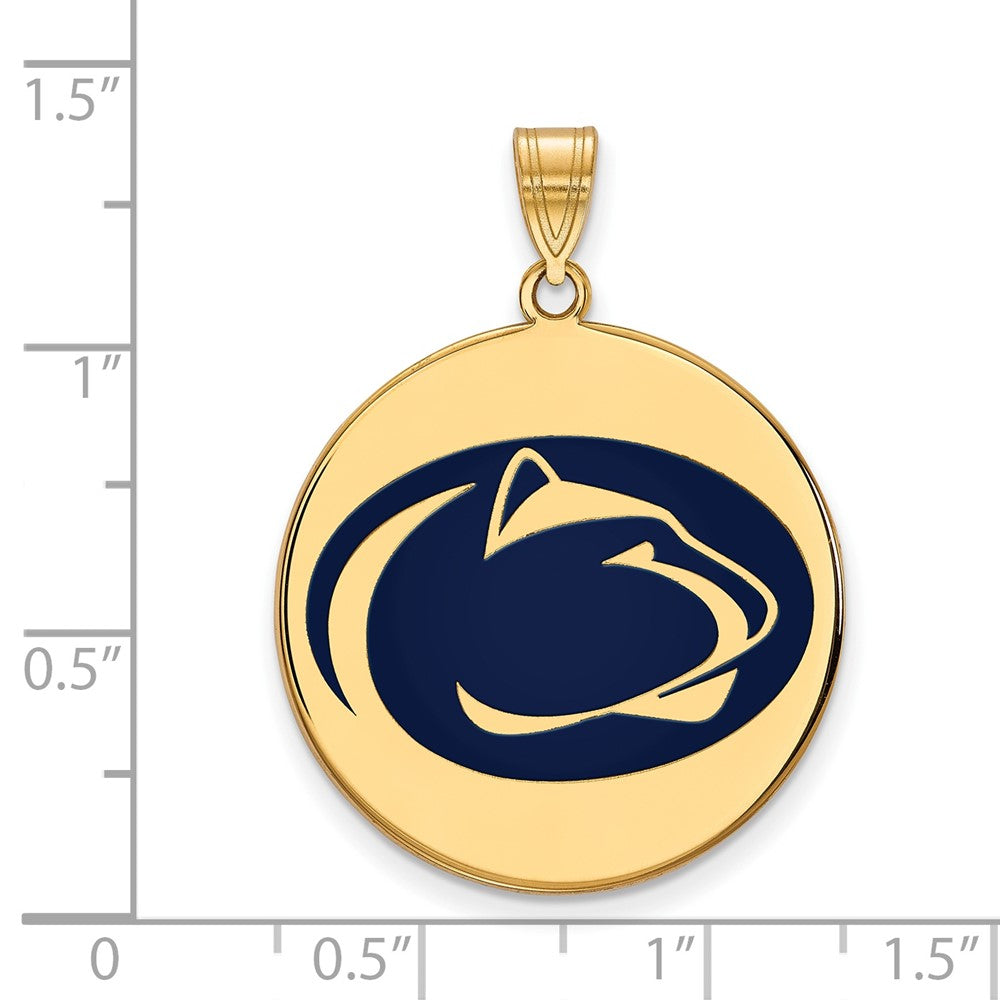Vergoldet Sterlingsilber Logoart Penn State University Löwe Extra Groß Emailliert Plättchen Anhänger