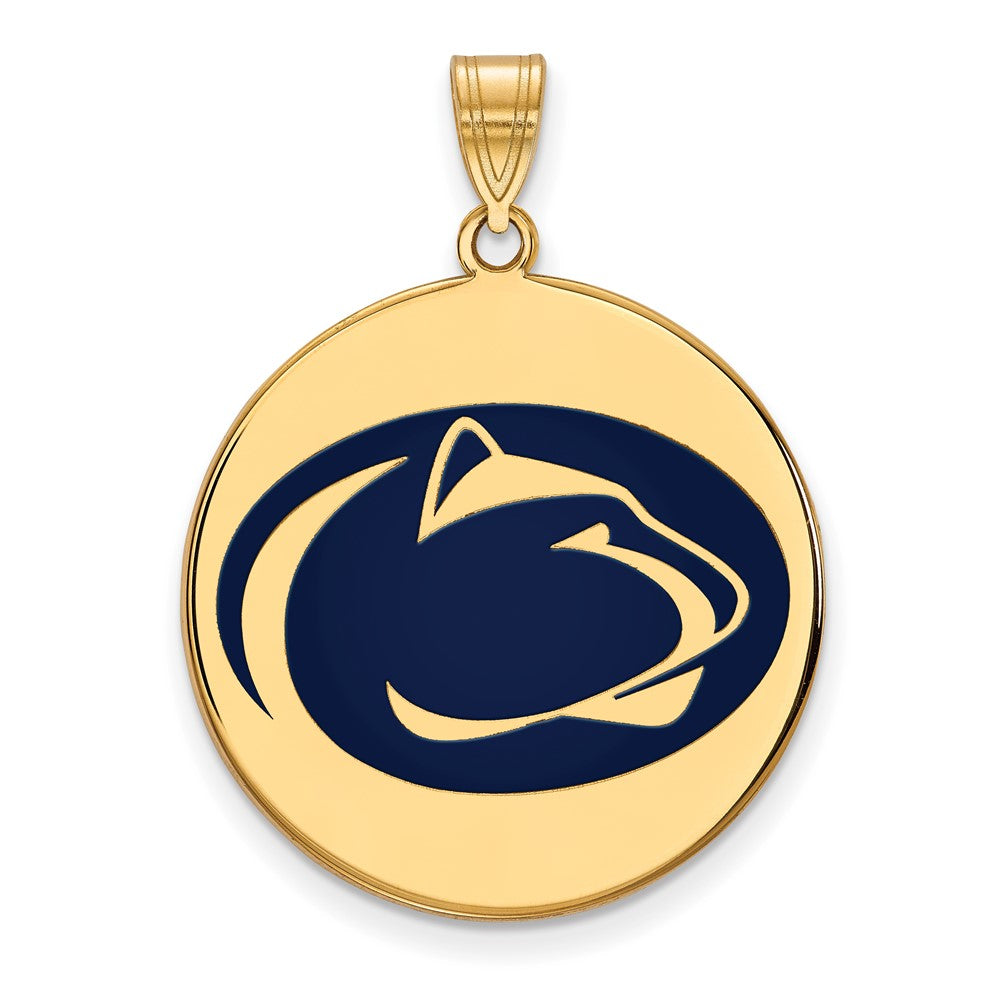 Vergoldet Sterlingsilber Logoart Penn State University Löwe Extra Groß Emailliert Plättchen Anhänger