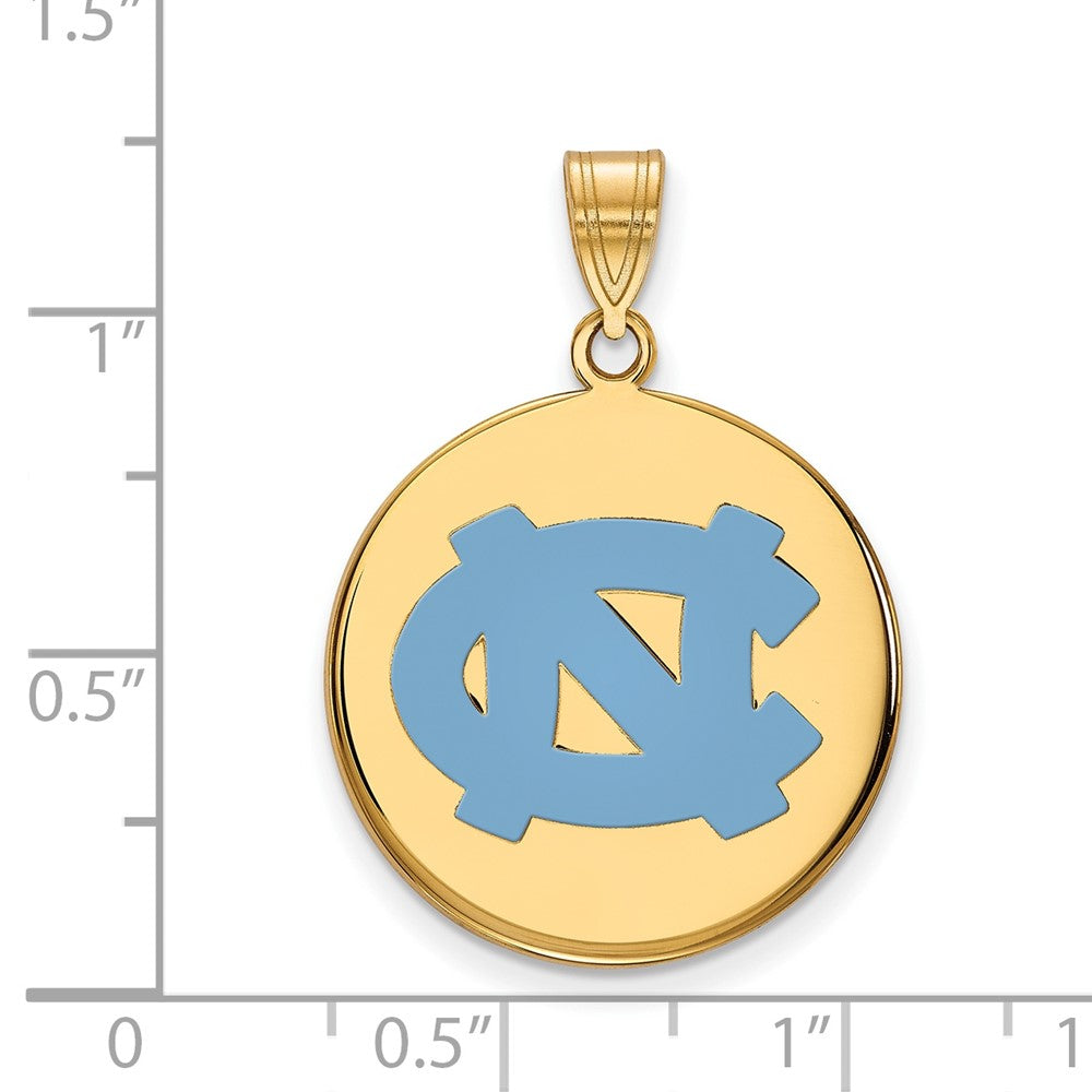 Vergoldet Sterlingsilber Logoart University Of North Carolina N C Groß Emailliert Plättchen Anhänger