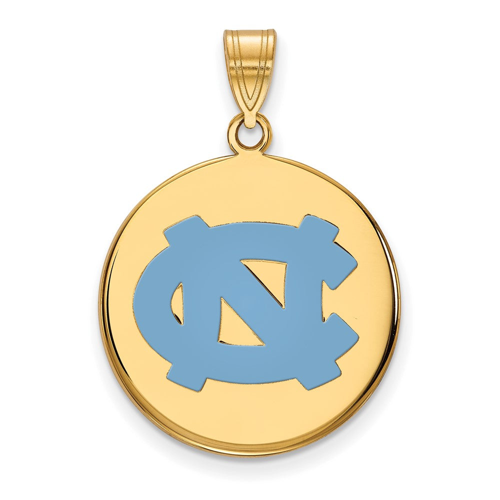 Vergoldet Sterlingsilber Logoart University Of North Carolina N C Groß Emailliert Plättchen Anhänger