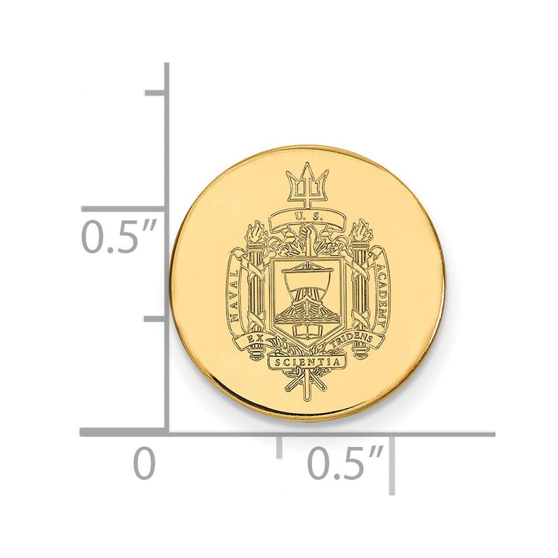14K Gelbgold Gold Logoart Us Naval Akademie Wappen Anstecknadel