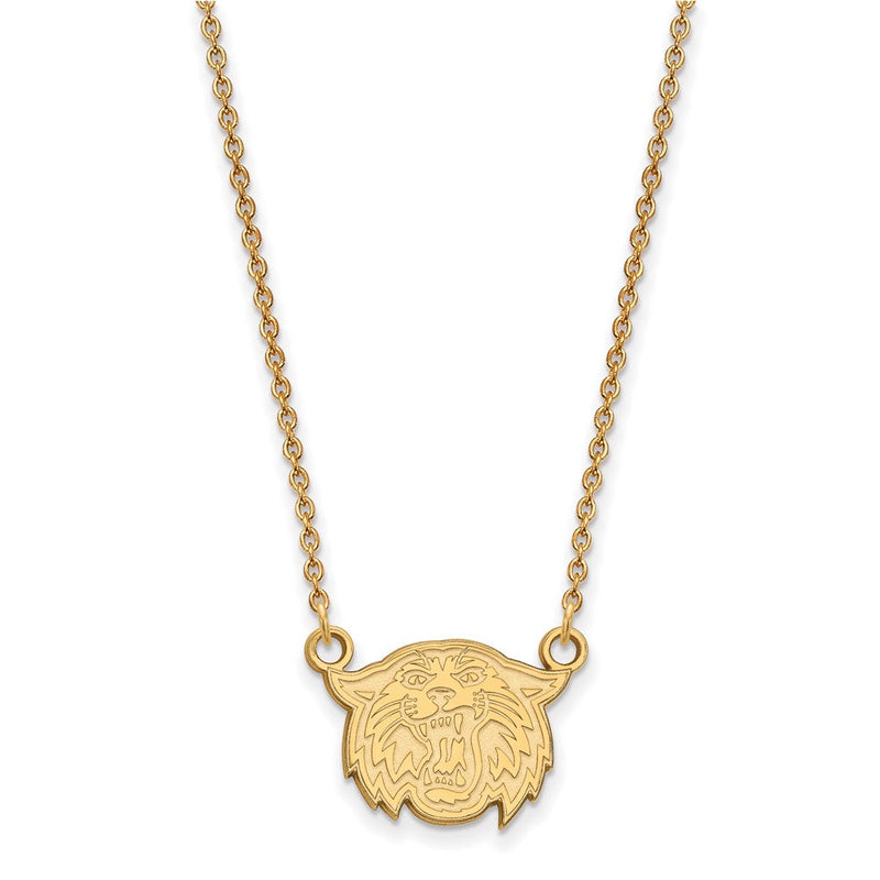 Vergoldet Sterlingsilber Logoart Villanova University Wildkatze Klein Anhänger 18 Zoll Halskette