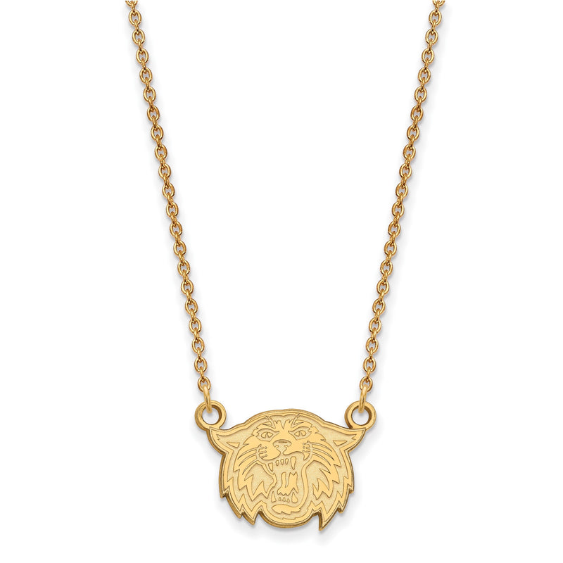 10K Gelbgold Logoart Villanova University Wildkatze Klein Anhänger 18 Zoll Halskette