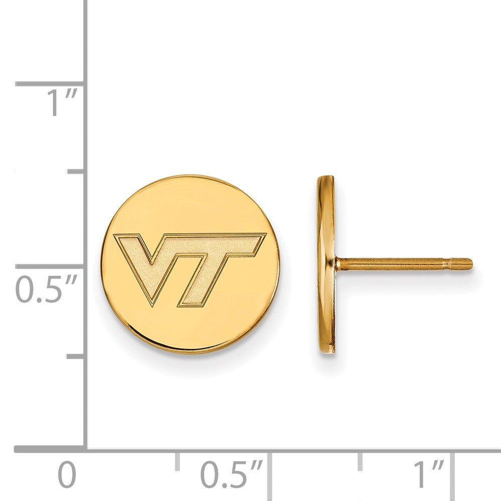 Vergoldet Sterlingsilber Logoart Virginia Tech V T Klein Plättchen Ohrringe