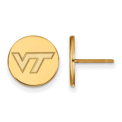 Vergoldet Sterlingsilber Logoart Virginia Tech V T Klein Plättchen Ohrringe