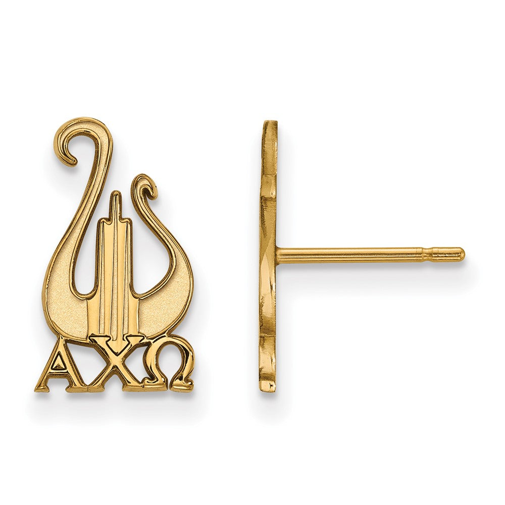 Vergoldet Sterlingsilber Logoart Alpha Chi Omega Sorority Symbol Klein Ohrstecker