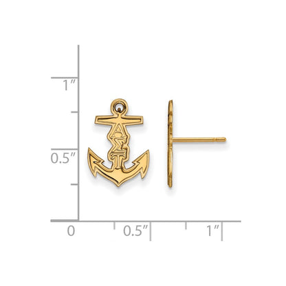 Vergoldet Sterlingsilber Logoart Alpha Sigma Tau Sorority Symbol Extra Klein Ohrstecker