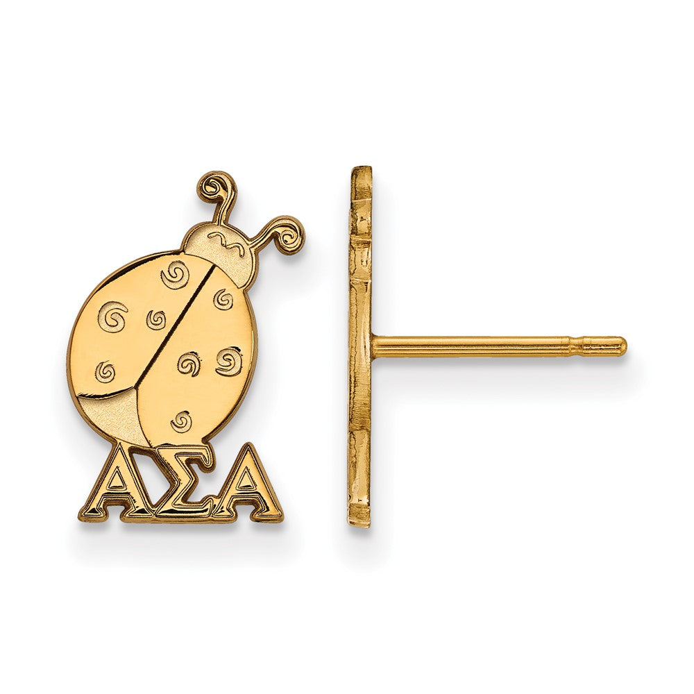 Vergoldet Sterlingsilber Logoart Alpha Sigma Sorority Symbol Extra Klein Ohrstecker