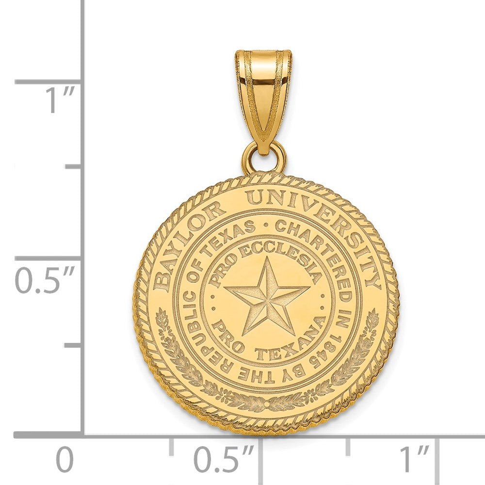 Vergoldet Sterlingsilber Logoart Baylor University Groß Wappen Anhänger