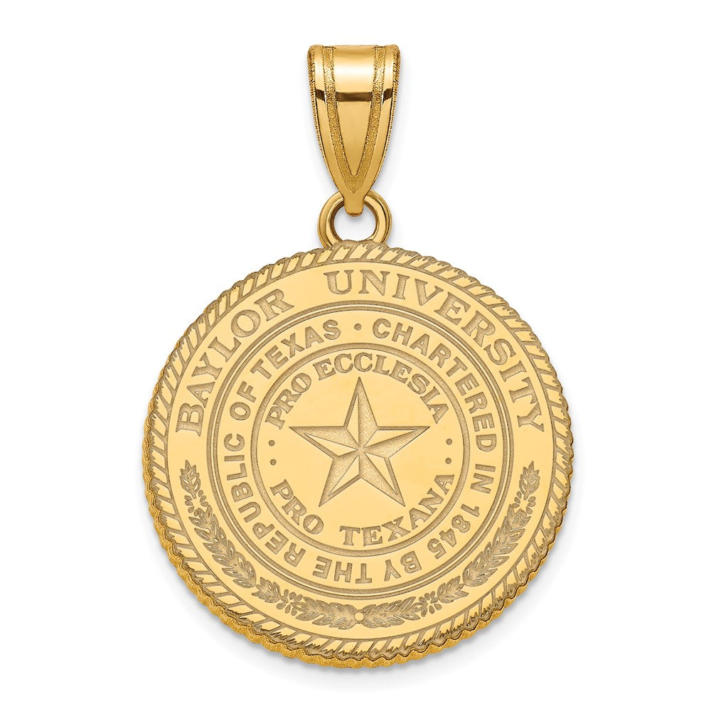 Vergoldet Sterlingsilber Logoart Baylor University Groß Wappen Anhänger