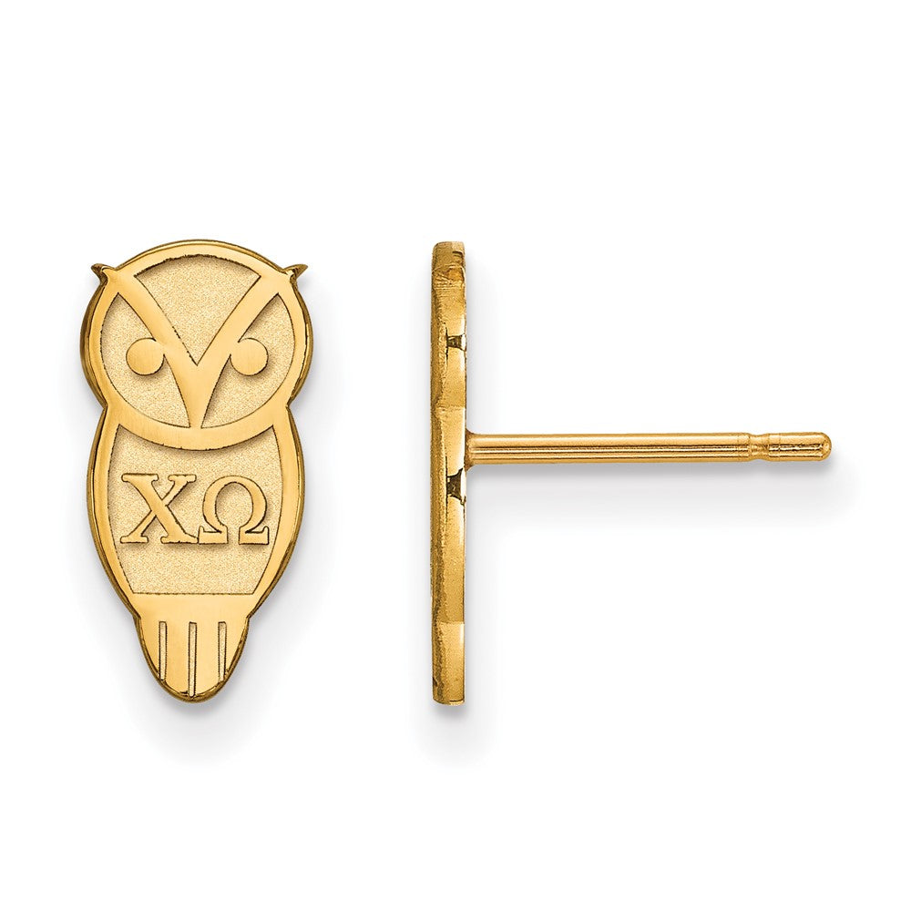 Vergoldet Sterlingsilber Logoart Chi Omega Sorority Symbol Extra Klein Ohrstecker
