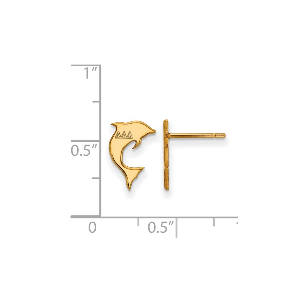 Vergoldet Sterlingsilber Logoart Delta Sorority Symbol Extra Klein Ohrstecker