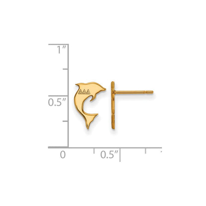 Vergoldet Sterlingsilber Logoart Delta Sorority Symbol Extra Klein Ohrstecker