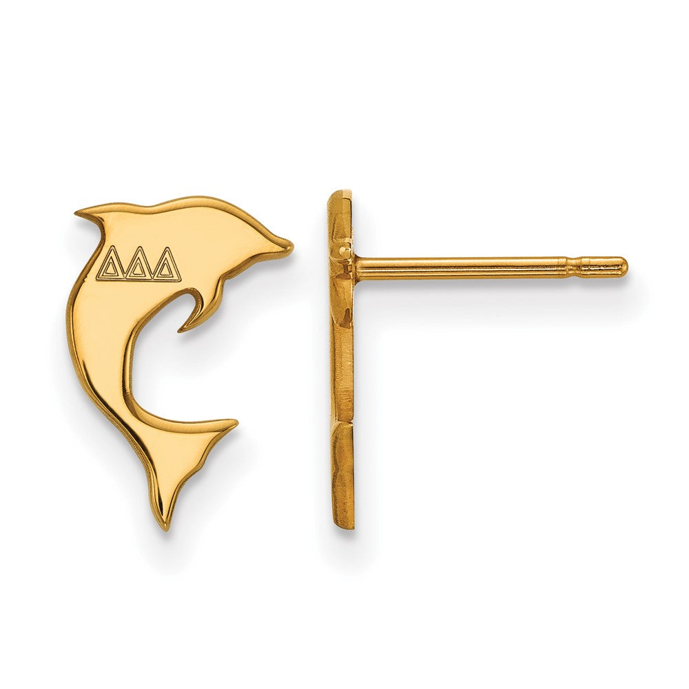 Vergoldet Sterlingsilber Logoart Delta Sorority Symbol Extra Klein Ohrstecker