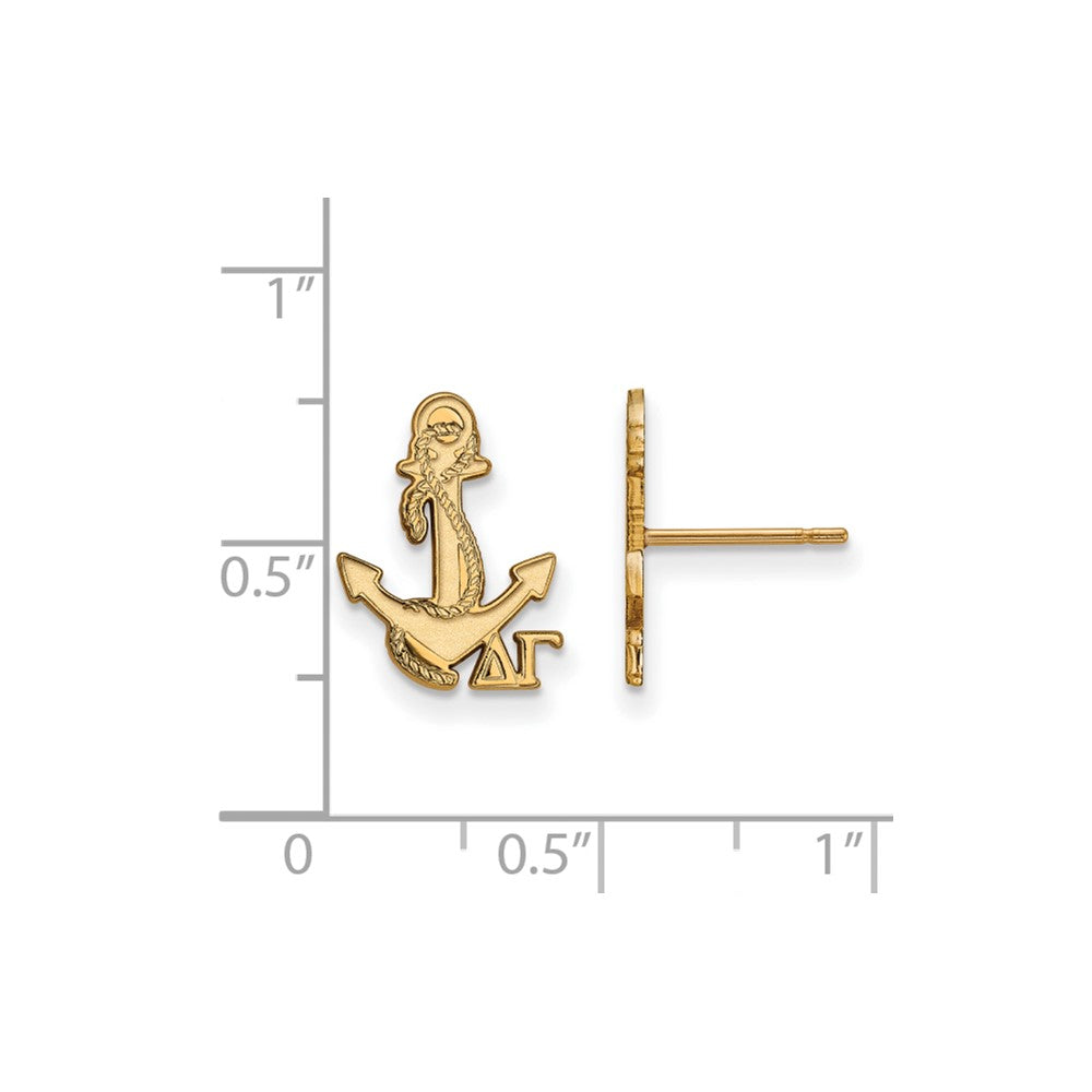 Vergoldet Sterlingsilber Logoart Delta Gamma Sorority Symbol Extra Klein Ohrstecker
